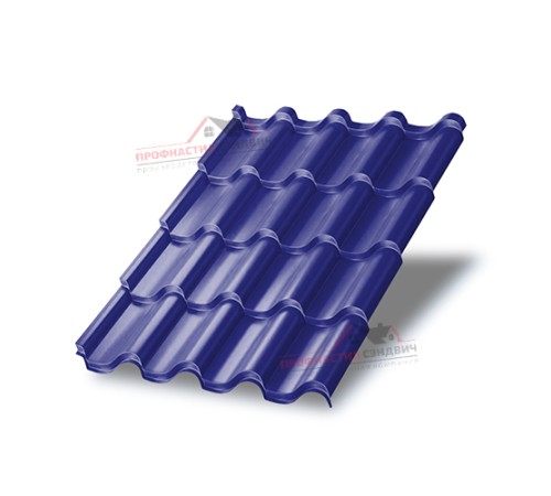 Металлочерепица Монтерроса-0.5, Высота ступеньки-25мм, Длина ступеньки-350мм, Norman RAL5002