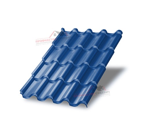 Металлочерепица Монтерроса-0.5, Высота ступеньки-35мм, Длина ступеньки-400мм, Призма RAL5005