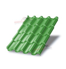 Металлочерепица Монтерроса-0.5, Высота ступеньки-25мм, Длина ступеньки-350мм, Norman RAL6018