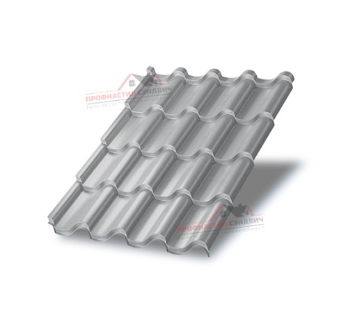 Металлочерепица Монтерроса-0.5, Высота ступеньки-25мм, Длина ступеньки-350мм, Norman RAL7004