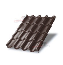 Металлочерепица Монтерроса-0.5, Высота ступеньки-25мм, Длина ступеньки-350мм, Norman RAL8017