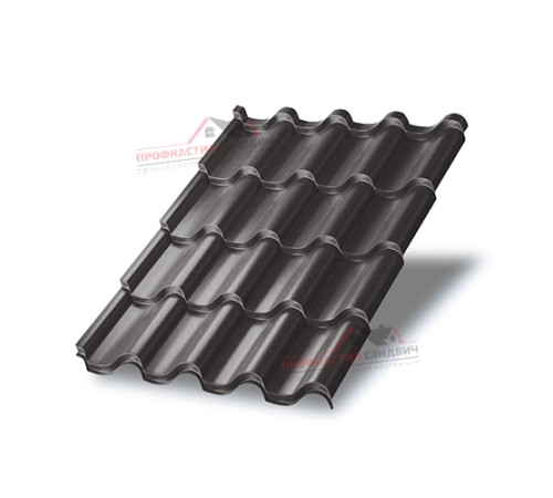 Металлочерепица Монтерроса-0.5, Высота ступеньки-25мм, Длина ступеньки-350мм, PURETAN RR32