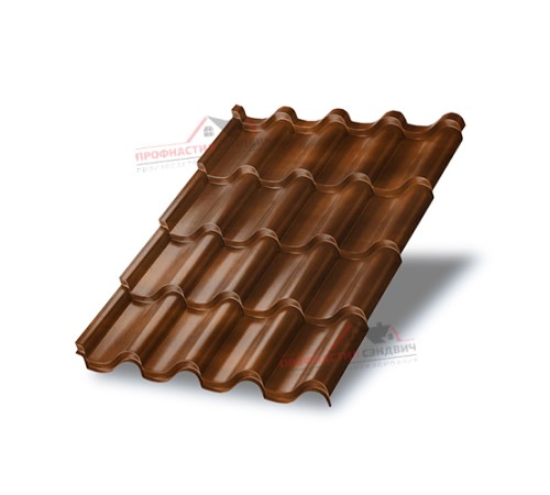 Металлочерепица Монтерроса-0.5, Высота ступеньки-35мм, Длина ступеньки-400мм, КЛД Anticato