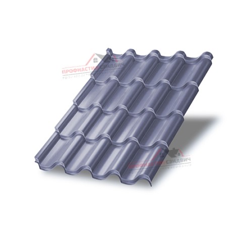 Металлочерепица Монтерроса-0.5, Высота ступеньки-25мм, Длина ступеньки-350мм, PURMAN Galmei