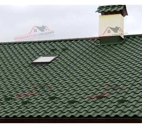 Металлочерепица Монтерроса-0.5, Высота ступеньки-25мм, Длина ступеньки-350мм, PURETAN RR11