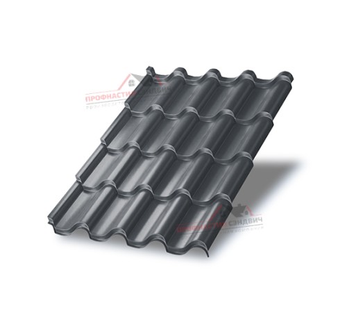 Металлочерепица Монтерроса-0.5, Высота ступеньки-35мм, Длина ступеньки-350мм, PURETAN RR23