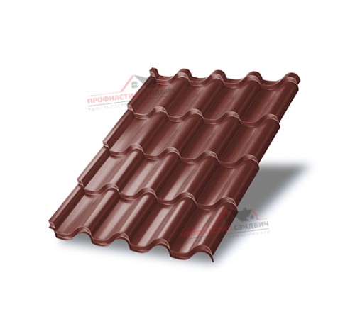 Металлочерепица Монтерроса-0.5, Высота ступеньки-25мм, Длина ступеньки-400мм, PURETAN RR29