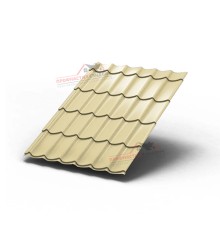 Металлочерепица Монтеррей-0.4, Высота ступеньки-14мм, Длина ступеньки-350мм, Полиэстер RAL1014