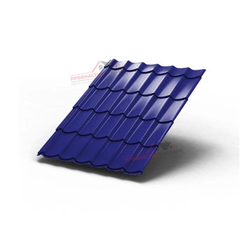 Металлочерепица Монтеррей-0.45, Высота ступеньки-14мм, Длина ступеньки-350мм, Полиэстер RAL5002