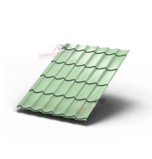 Металлочерепица Монтеррей-0.5, Высота ступеньки-14мм, Длина ступеньки-350мм, Norman RAL6019