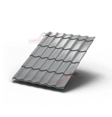 Металлочерепица Монтеррей-0.4, Высота ступеньки-14мм, Длина ступеньки-350мм, Полиэстер RAL7004