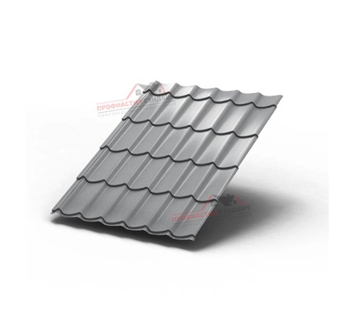 Металлочерепица Монтеррей-0.5, Высота ступеньки-14мм, Длина ступеньки-350мм, Norman RAL7004