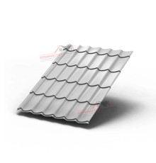 Металлочерепица Монтеррей-0.5, Высота ступеньки-14мм, Длина ступеньки-350мм, Полиэстер RAL7047