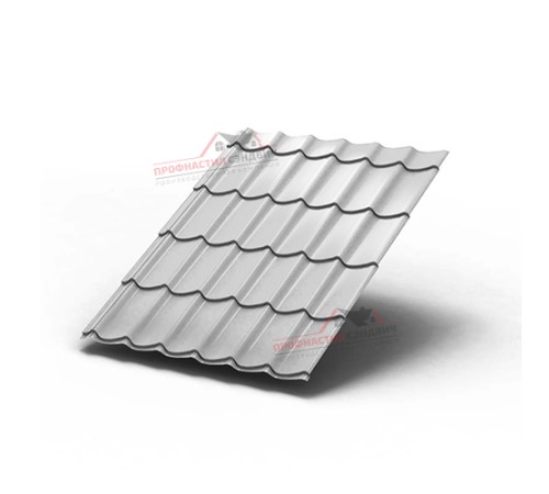 Металлочерепица Монтеррей-0.5, Высота ступеньки-14мм, Длина ступеньки-350мм, Полиэстер RAL7047