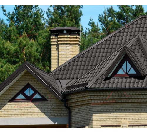 Металлочерепица Монтеррей-0.5, Высота ступеньки-14мм, Длина ступеньки-350мм, PURETAN RR32