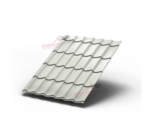 Металлочерепица Монтеррей-0.5, Высота ступеньки-14мм, Длина ступеньки-350мм, Полиэстер RAL9002