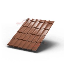 Металлочерепица Монтеррей-0.5, Высота ступеньки-14мм, Длина ступеньки-350мм, PURMAN Argillite