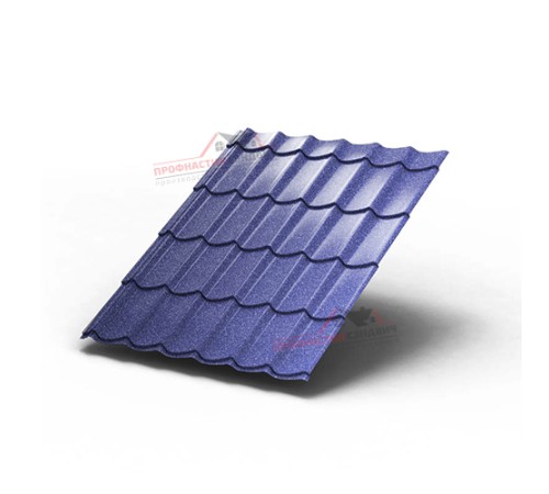 Металлочерепица Монтеррей-0.5, Высота ступеньки-14мм, Длина ступеньки-350мм, PURMAN Citrine