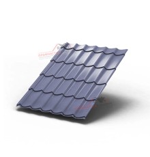Металлочерепица Монтеррей-0.5, Высота ступеньки-14мм, Длина ступеньки-350мм, PURMAN Galmei