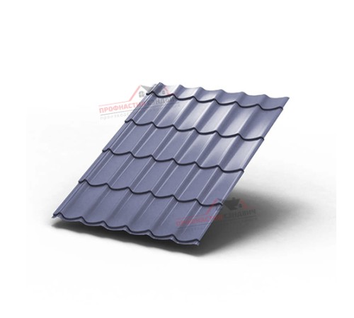 Металлочерепица Монтеррей-0.5, Высота ступеньки-14мм, Длина ступеньки-350мм, PURMAN Galmei