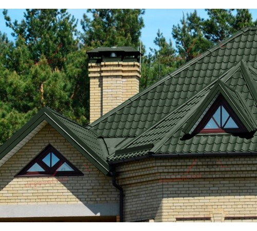 Металлочерепица Монтеррей-0.5, Высота ступеньки-14мм, Длина ступеньки-350мм, PURETAN RR11