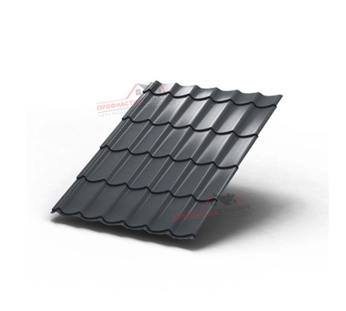 Металлочерепица Монтеррей-0.5, Высота ступеньки-14мм, Длина ступеньки-350мм, PURETAN RR23