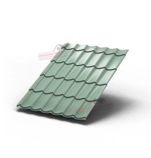 Металлочерепица Монтеррей-0.5, Высота ступеньки-14мм, Длина ступеньки-350мм, PURMAN Tourmalin