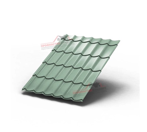 Металлочерепица Монтеррей-0.5, Высота ступеньки-14мм, Длина ступеньки-350мм, PURMAN Tourmalin