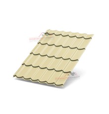 Металлочерепица Супермонтеррей-0.4, Высота ступеньки-21мм, Длина ступеньки-350мм, Полиэстер RAL1014