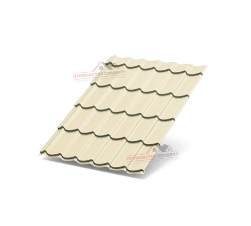 Металлочерепица Супермонтеррей-0.45, Высота ступеньки-21мм, Длина ступеньки-350мм, Полиэстер RAL1015