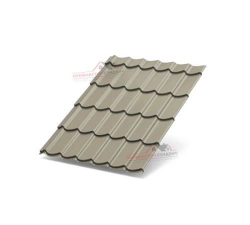 Металлочерепица Супермонтеррей-0.45, Высота ступеньки-21мм, Длина ступеньки-350мм, Полиэстер RAL1035