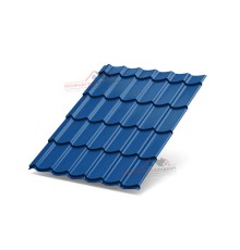 Металлочерепица Супермонтеррей-0.4, Высота ступеньки-21мм, Длина ступеньки-350мм, Полиэстер RAL5005