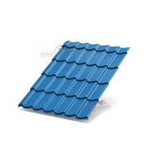 Металлочерепица Супермонтеррей-0.5, Высота ступеньки-21мм, Длина ступеньки-350мм, Полиэстер RAL5015