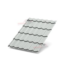 Металлочерепица Супермонтеррей-0.5, Высота ступеньки-21мм, Длина ступеньки-350мм, Полиэстер RAL7035