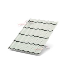 Металлочерепица Супермонтеррей-0.5, Высота ступеньки-21мм, Длина ступеньки-350мм, Norman RAL9002