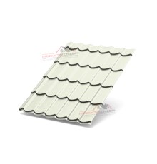 Металлочерепица Супермонтеррей-0.5, Высота ступеньки-21мм, Длина ступеньки-350мм, PURMAN RAL9010