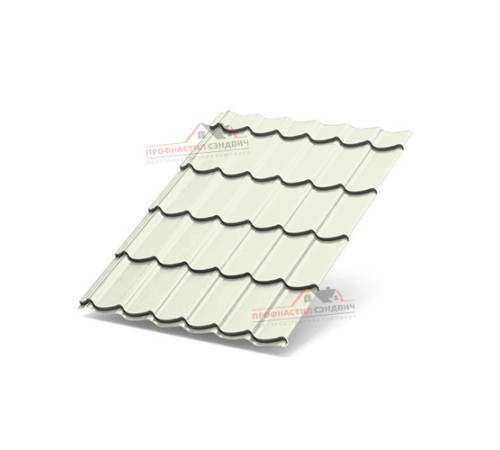 Металлочерепица Супермонтеррей-0.5, Высота ступеньки-21мм, Длина ступеньки-350мм, Пластизол RAL9010