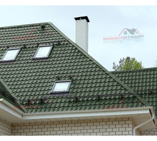 Металлочерепица Супермонтеррей-0.5, Высота ступеньки-21мм, Длина ступеньки-350мм, PURETAN RR11