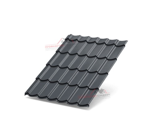 Металлочерепица Супермонтеррей-0.5, Высота ступеньки-21мм, Длина ступеньки-350мм, PURETAN RR23