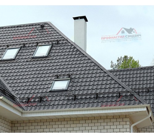 Металлочерепица Супермонтеррей-0.5, Высота ступеньки-21мм, Длина ступеньки-350мм, PURETAN RR23