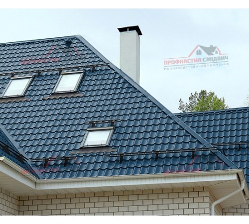 Металлочерепица Супермонтеррей-0.5, Высота ступеньки-21мм, Длина ступеньки-350мм, PURETAN RR35