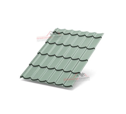 Металлочерепица Супермонтеррей-0.5, Высота ступеньки-21мм, Длина ступеньки-350мм, PURMAN Tourmalin