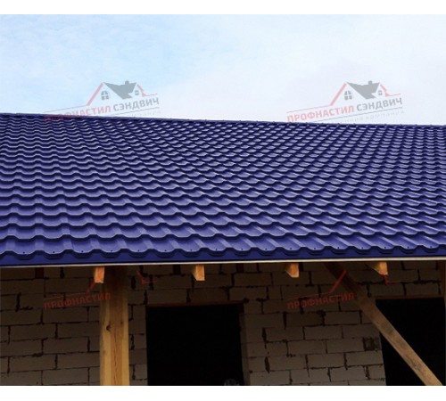 Металлочерепица Трамонтана-0.5, Высота ступеньки-25мм, Длина ступеньки-350мм, Norman RAL5002