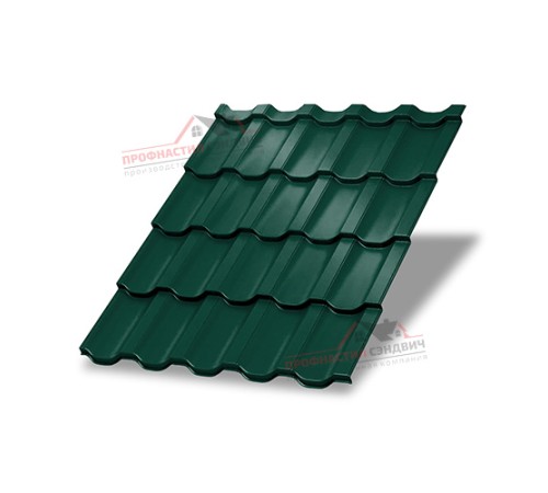 Металлочерепица Трамонтана-0.5, Высота ступеньки-25мм, Длина ступеньки-350мм, Norman RAL6005