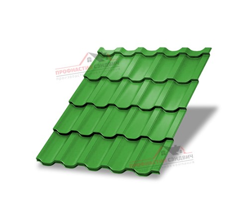 Металлочерепица Трамонтана-0.5, Высота ступеньки-30мм, Длина ступеньки-350мм, Norman RAL6018