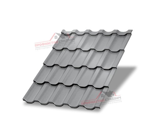 Металлочерепица Трамонтана-0.5, Высота ступеньки-35мм, Длина ступеньки-400мм, Norman RAL7004