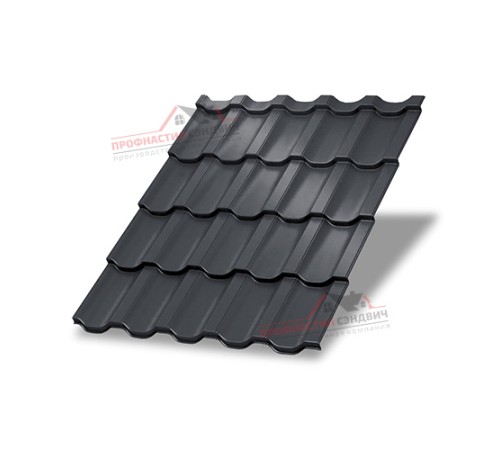 Металлочерепица Трамонтана-0.5, Высота ступеньки-25мм, Длина ступеньки-350мм, Norman RAL7024