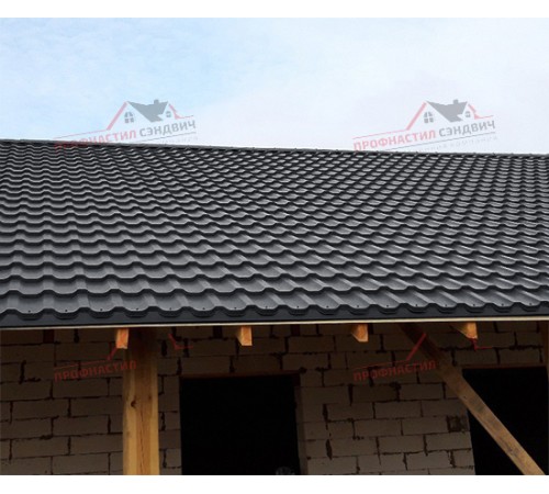 Металлочерепица Трамонтана-0.5, Высота ступеньки-25мм, Длина ступеньки-350мм, Norman RAL7024