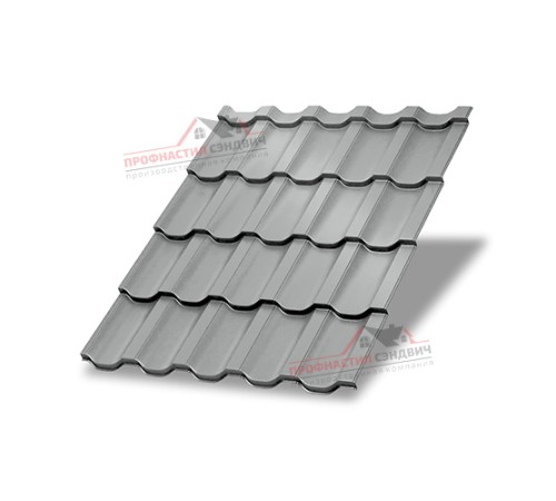 Металлочерепица Трамонтана-0.5, Высота ступеньки-25мм, Длина ступеньки-350мм, Norman RAL9006