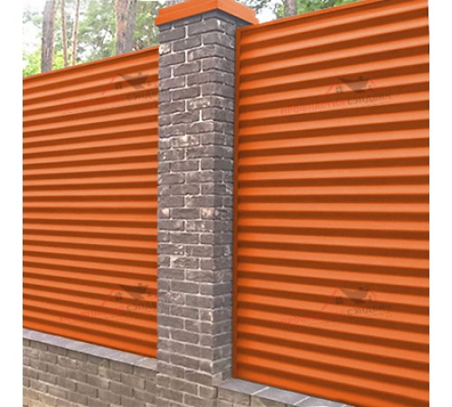 Купить профнастил МП18-0.45, Ширина-1100, Полиэстер RAL2004 